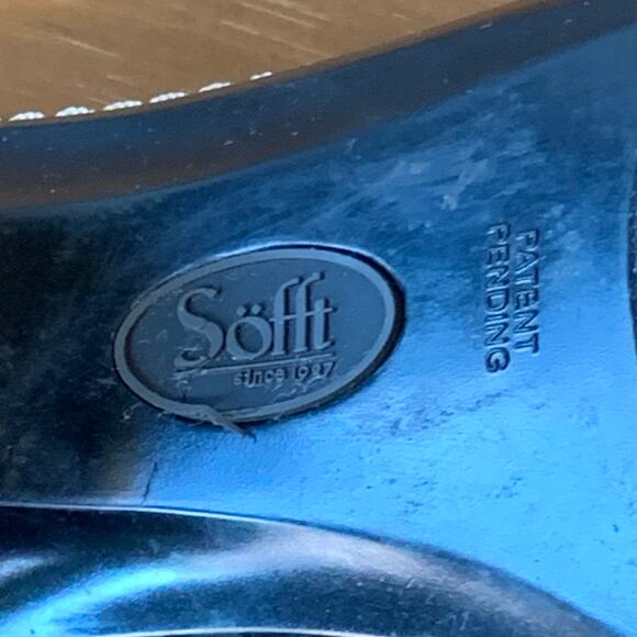 Sofft Clogs Mules Women's 10 Black Leather Slip-On Heel Embossed Casual - Picture 15 of 16